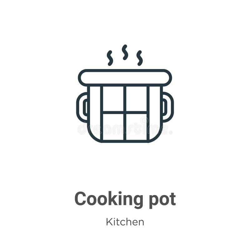 Cooking Pot Outline Vector Icon. Thin Line Black Cooking Pot Icon, Flat