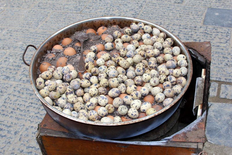 Cooking Pot with Quail Eggs, a Deluxe Delicacy Stock Image Image of