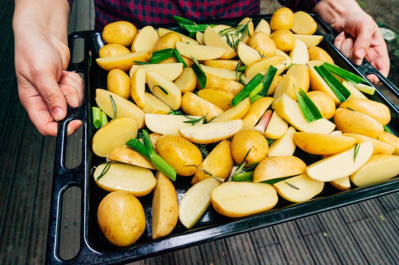 Cooking potatoes stock photo. Image of vegetable, saute - 44355768