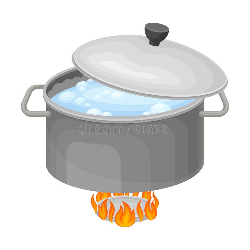 Cooking Rice Process with Grain Adding in Saucepan on Burner with ...