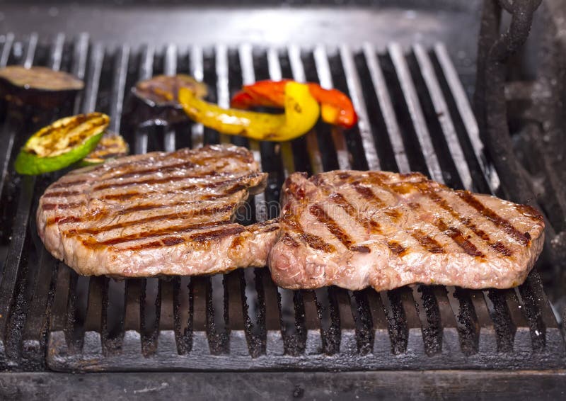 Cooking a steak on the grill Stock Image Everypixel