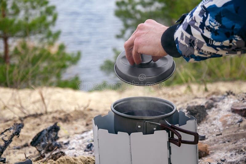 Camping Pot Frying Pan And Cookware Titanium Metal Stock Photo - Download  Image Now - iStock