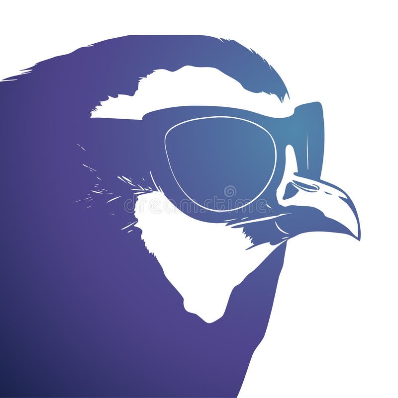 Cool bird with sunglasses stock illustration