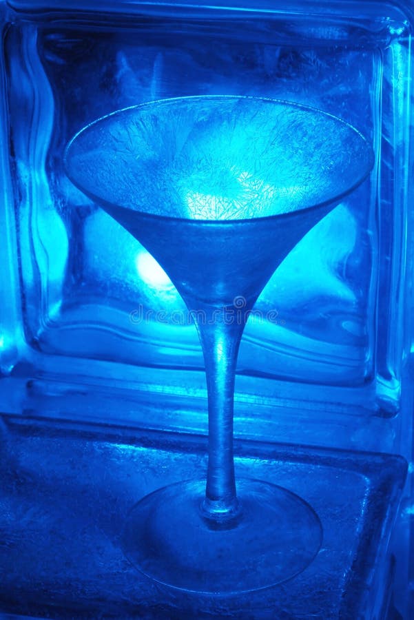 Cool blue: frosted martini gla stock photos