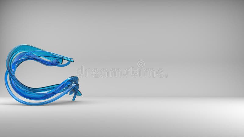 Cool blue glass subtle abstract sculpture royalty free illustration