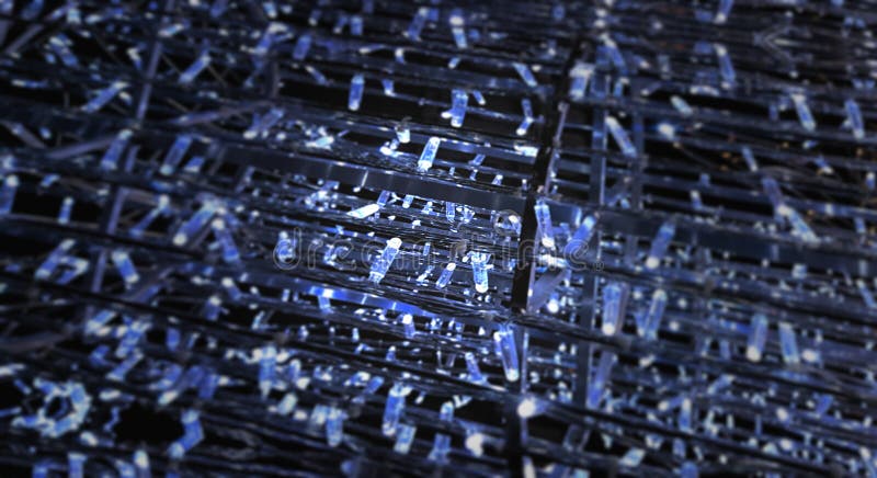 Cool Blue Lights Shades Abstract Background stock illustration