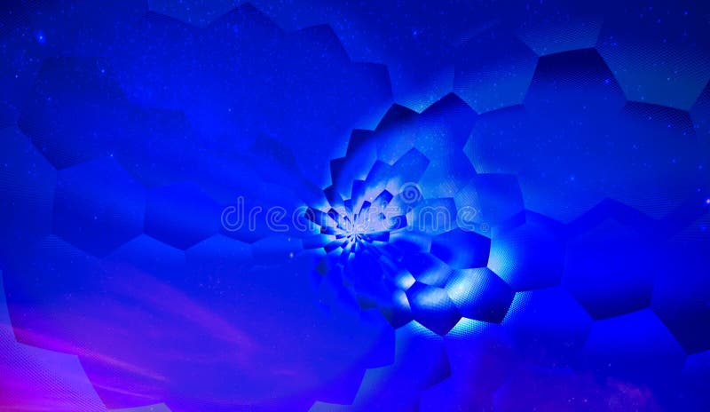 Cool Blue Space Lights Abstract Backgrounds stock illustration