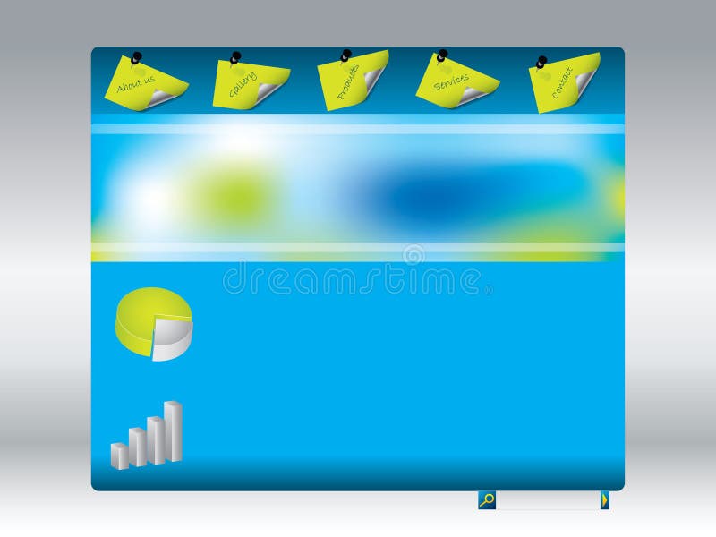 Cool blue website design vector illustration