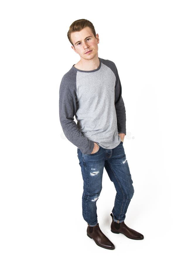 Cool Boy with Cool Facial Expression Poses in Studio Stock Photo ...