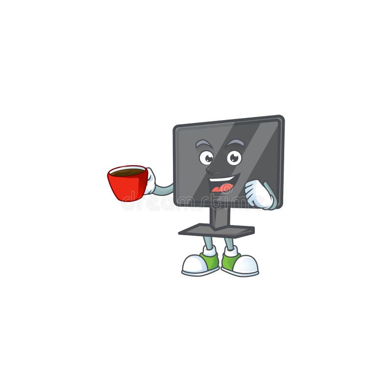 Cool Computer Screen Cartoon Character with a Cup of Coffee Stock Vector - Illustration of desktop, display: 172446443 Cool Computer Screen Cartoon Character with a Cup of Coffee Stock Vector - Illustration of desktop, display: 172446443