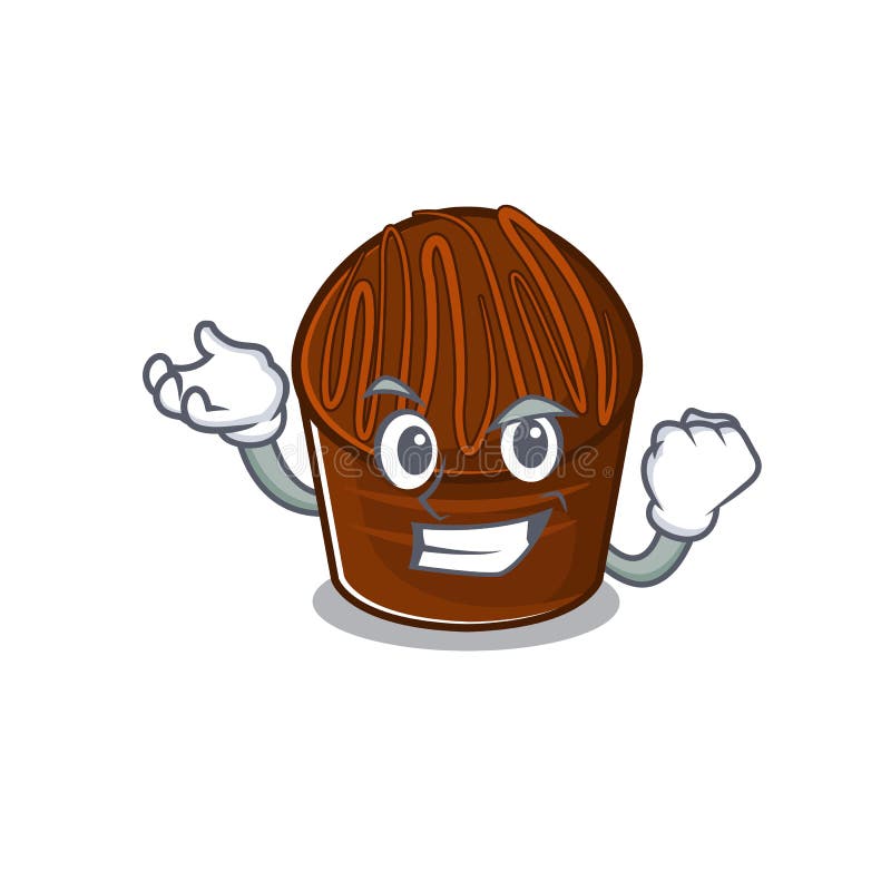 Cool confident Successful chocolate candy cartoon character style stock illustration
