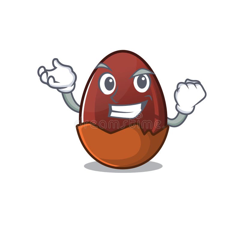 Cool confident Successful chocolate egg cartoon character style vector illustration
