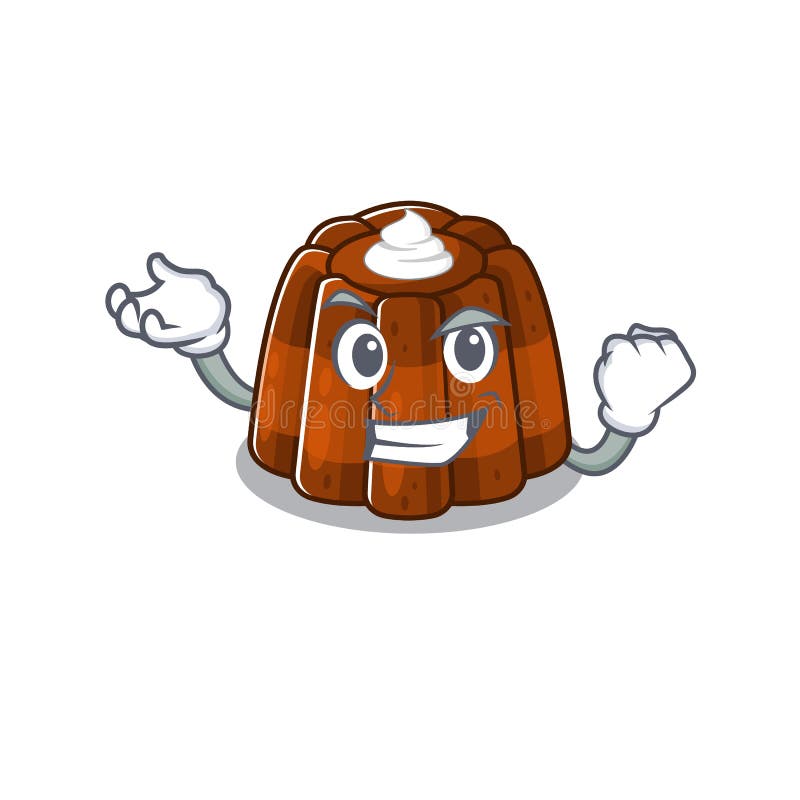 Cool confident Successful chocolate pudding cartoon character style royalty free illustration