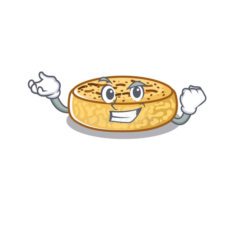 Cool confident Successful crumpets cartoon character style stock illustration
