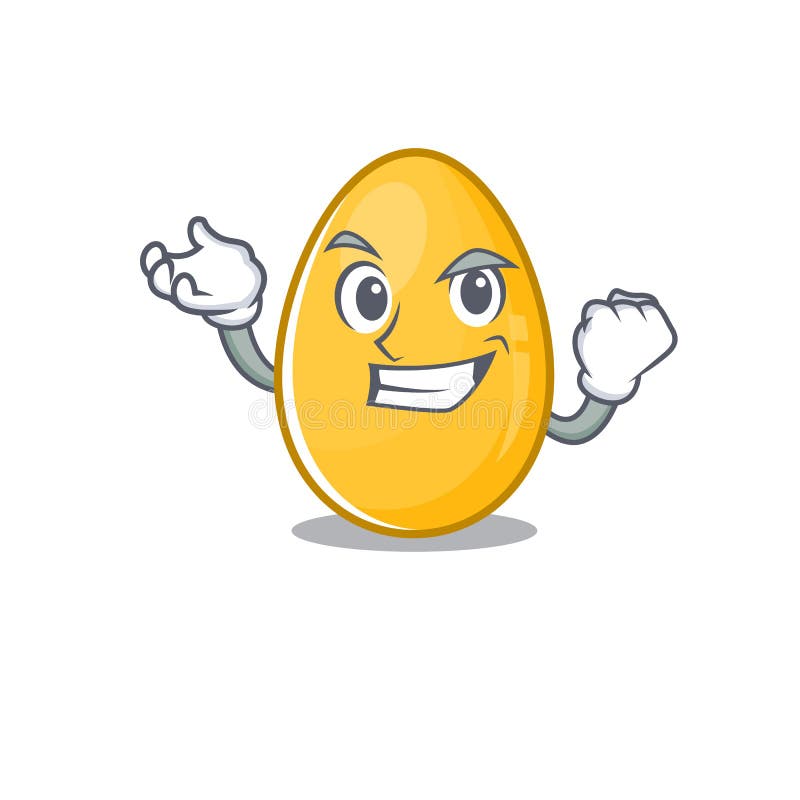 Cool confident Successful golden egg cartoon character style royalty free illustration