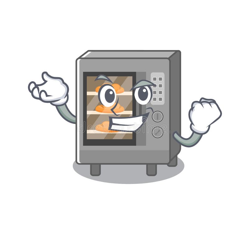 Cool confident Successful oven cake cartoon character style vector illustration