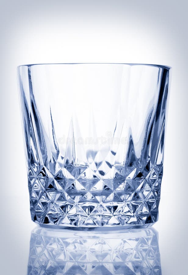 Cool crystal glass tumbler, with counter reflection