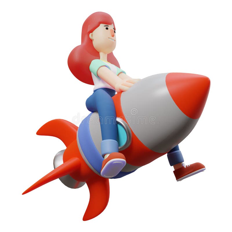 Cool Cute Girl 3D Cartoon Illustration Riding a Rocket Stock Illustration - Illustration of decorative, decoration: 241900670 Cool Cute Girl 3D Cartoon Illustration Riding a Rocket Stock Illustration - Illustration of decorative, decoration: 241900670