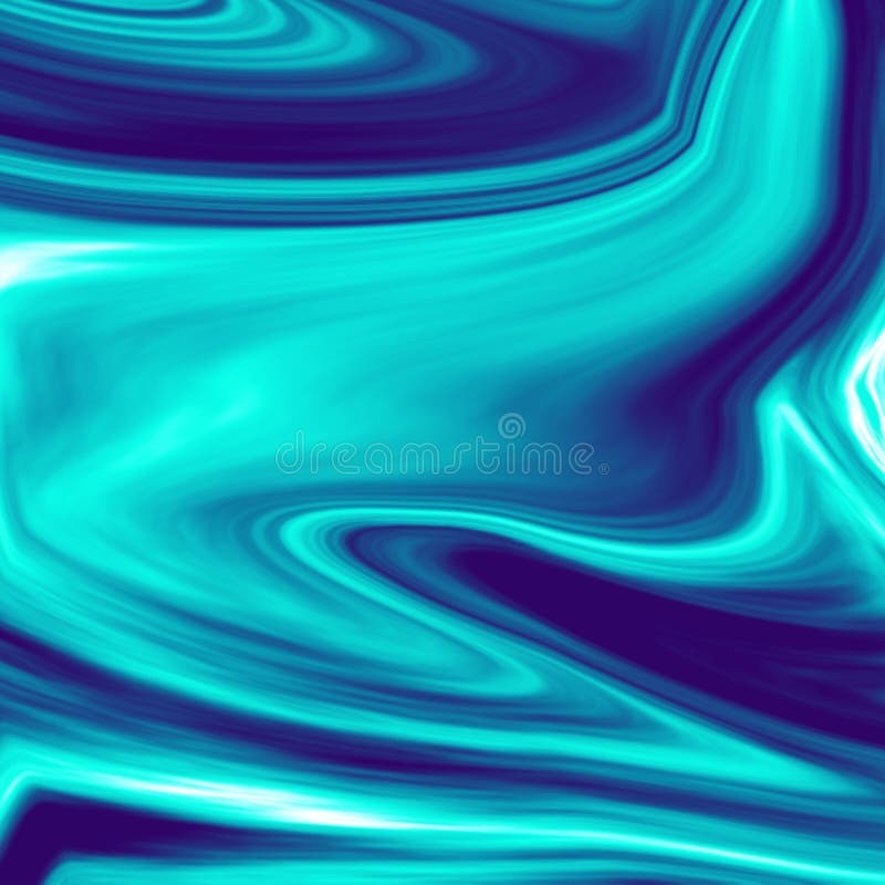 Cool Dark Blue Chromatic Liquid Marble Illustration