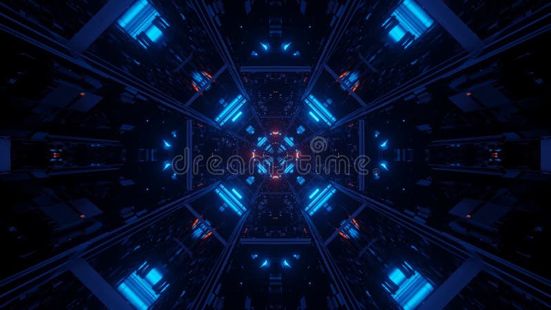 Cool Futuristic Sci-fi Techno Lights- Background Stock Illustration ...