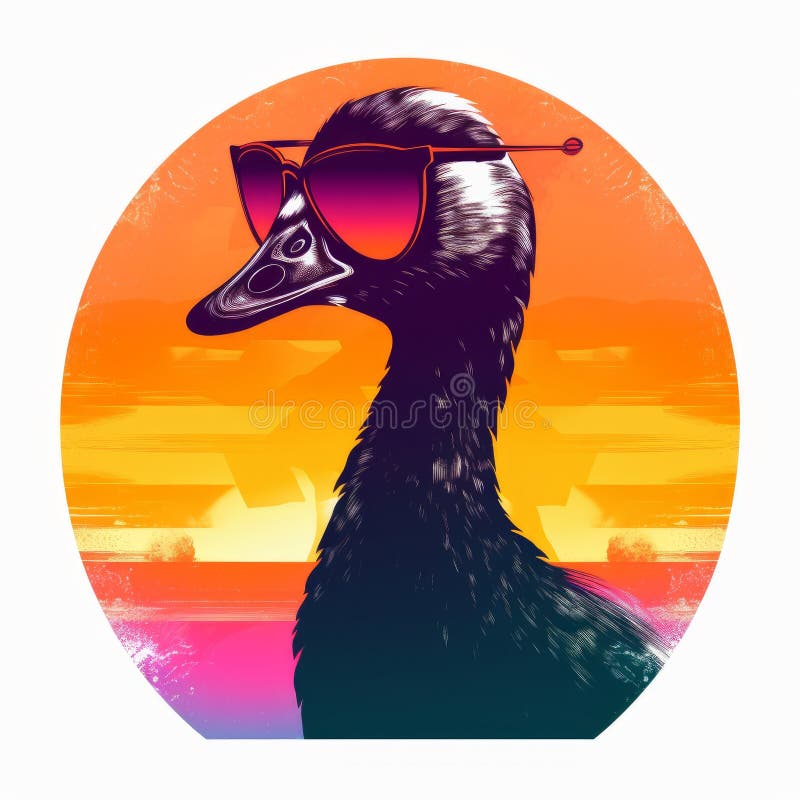 Cool Goose in Sunglasses stock illustration. Illustration of vibes ...