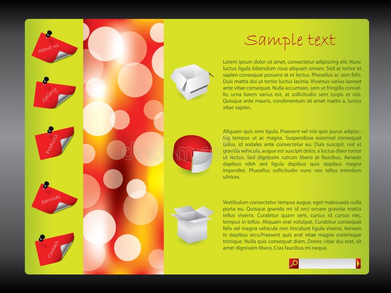 Cool green-red website design template vector illustration