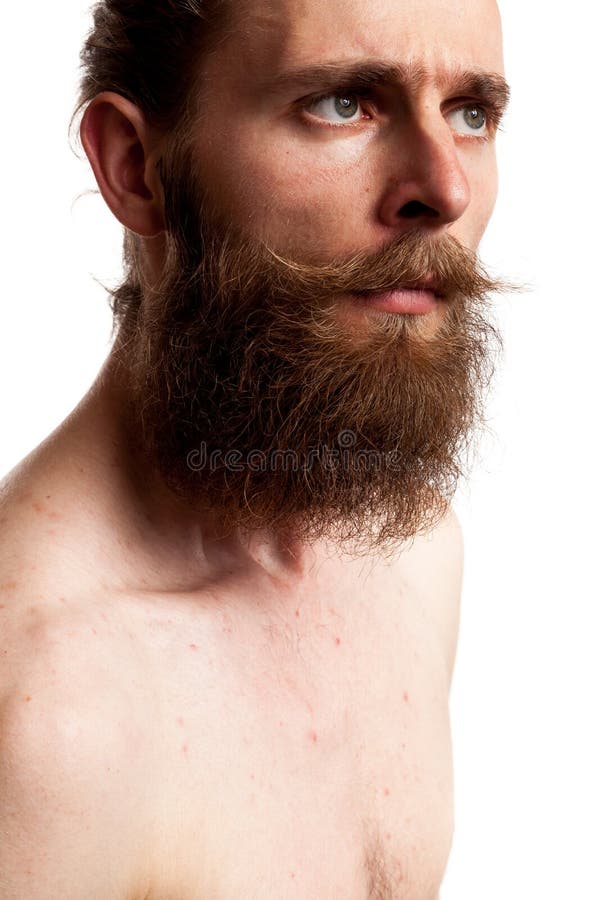 Cool Looking Tattooed Bearded Hipster on Black Background Stock Image
