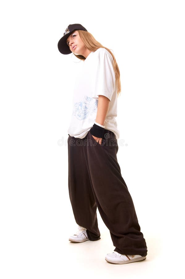 Tough Hip Hop Girl in Dance Pose Stock Photo - Image of dancing ...