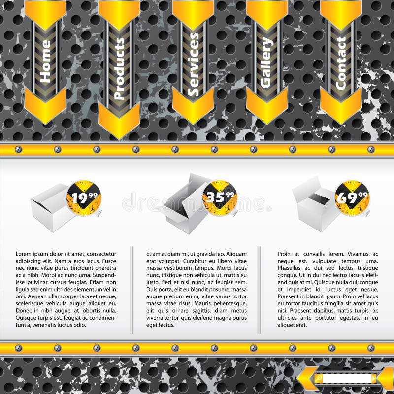 Cool industrial website template stock illustration