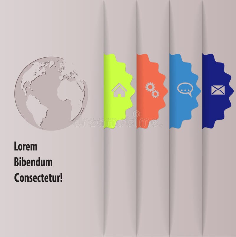 Cool infographic like website template design stock illustration