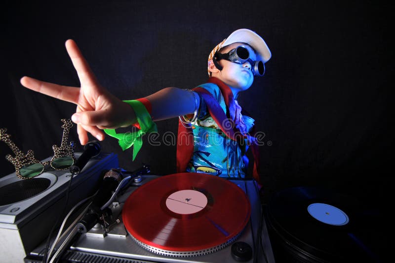 Cool kid DJ in action