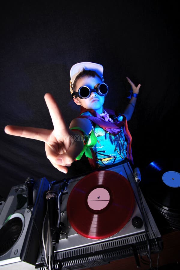 Cool kid DJ in action