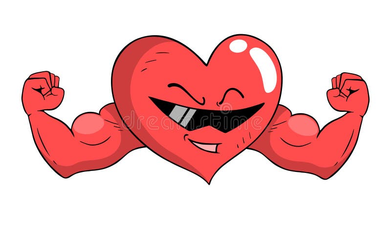 Cool muscle heart vector illustration