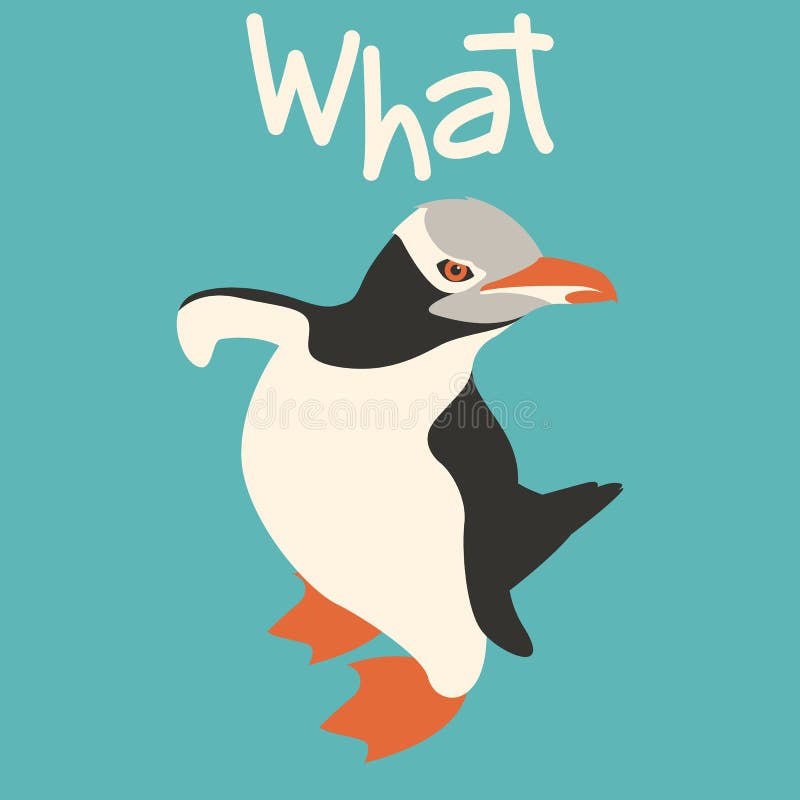 Cool penguin vector illustration flat style front stock illustration Cool penguin vector illustration flat style front stock illustration