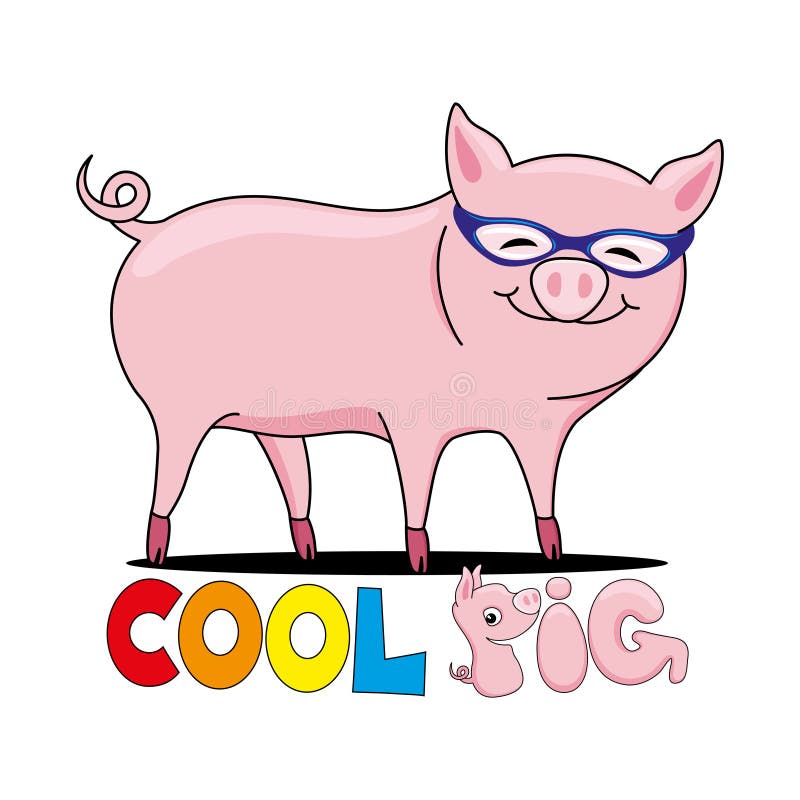 Cool Piglet Wearing Sunglasses Stock Illustration Illustration Of