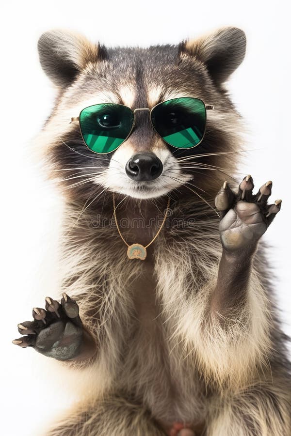 Head Of Racoon In Hipster Sunglasses Kawaii Animal Stock Illustration -  Download Image Now - iStock