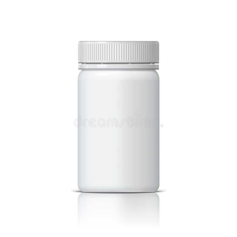 Cool Realistic White Plastikflasche. stock abbildung
