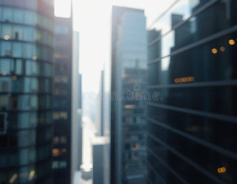 Cool Reflective Skyscraper Bokeh royalty free illustration