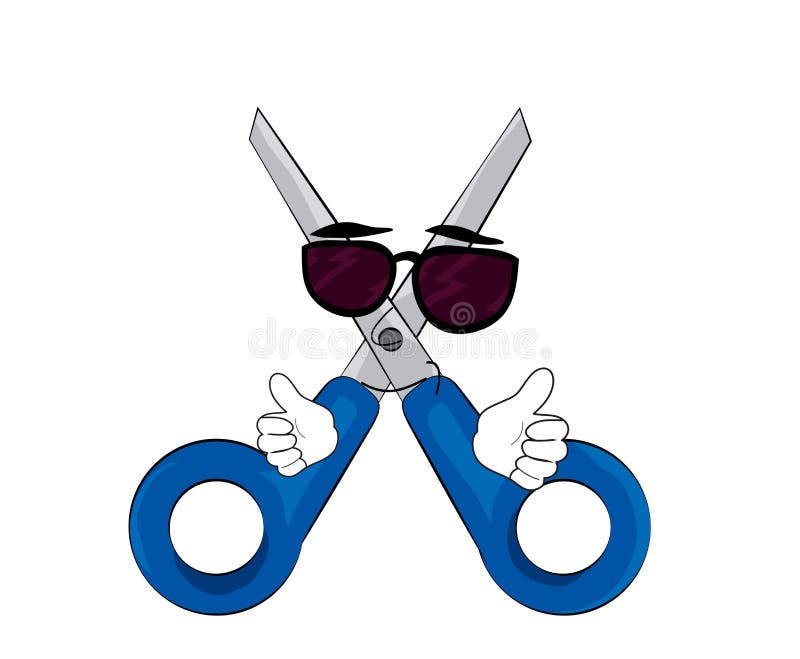 Cool scissors cartoon stock illustration. Illustration of clipart - 49122402