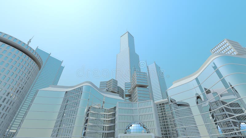 Cool and simple cityscape wallpaper stock illustration