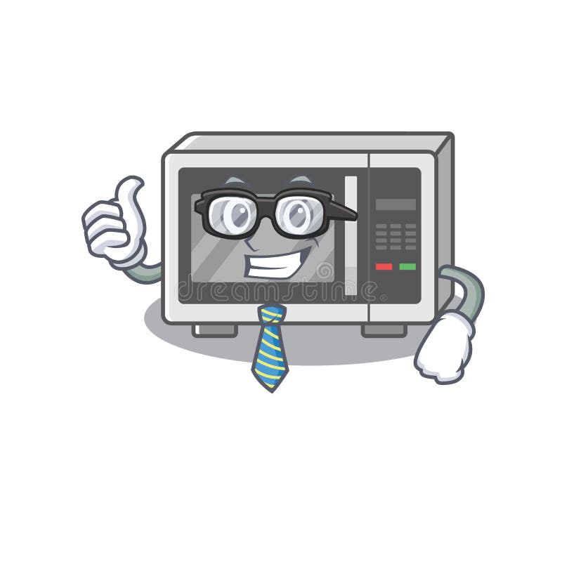 Cool and smart Businessman microwave wearing glasses stock illustration