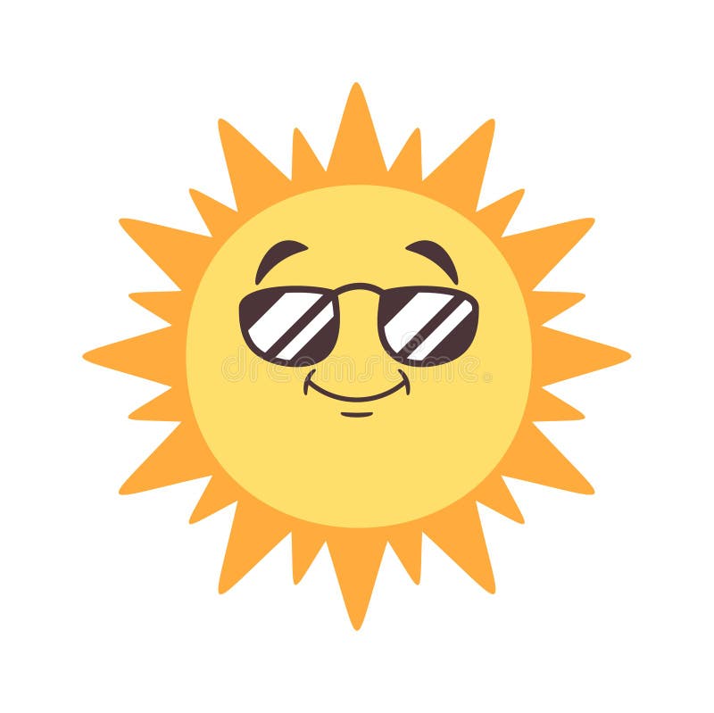 Cool sun-shuggande tecknade mascot vektor illustrationer