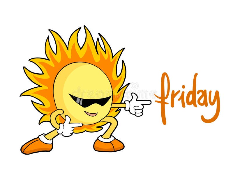 Cool sun with sunglasses stock illustration