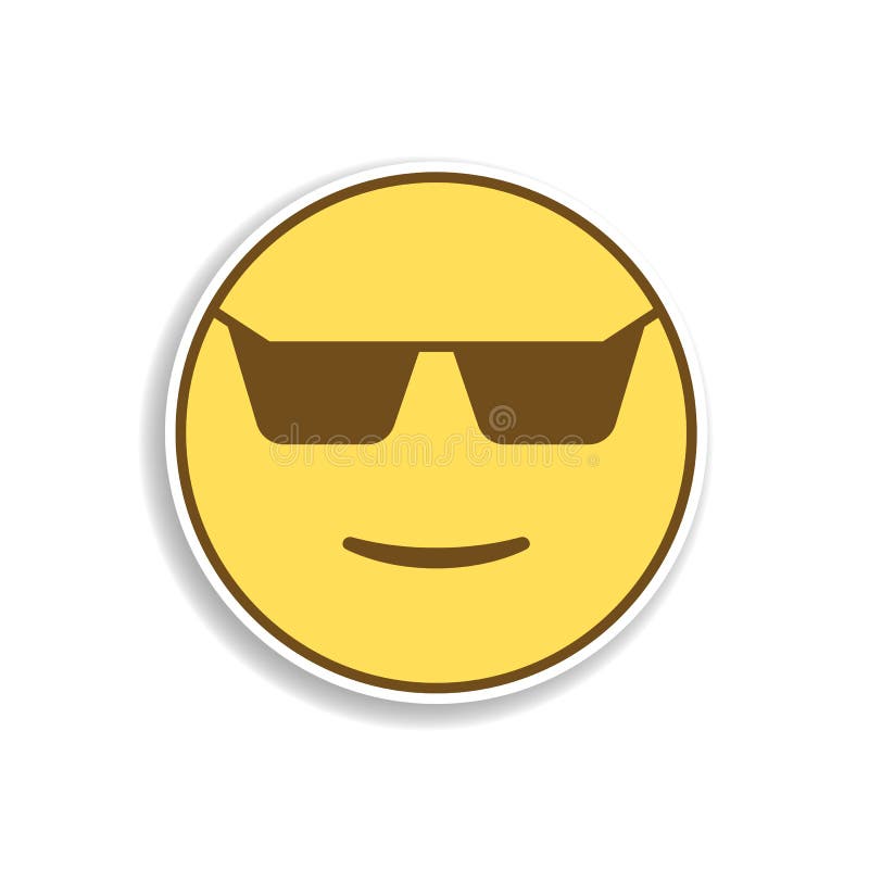 Cool in Sunglasses Neon Icon. Simple Thin Line, Outline Vector of Emoji Icons for Ui and Ux