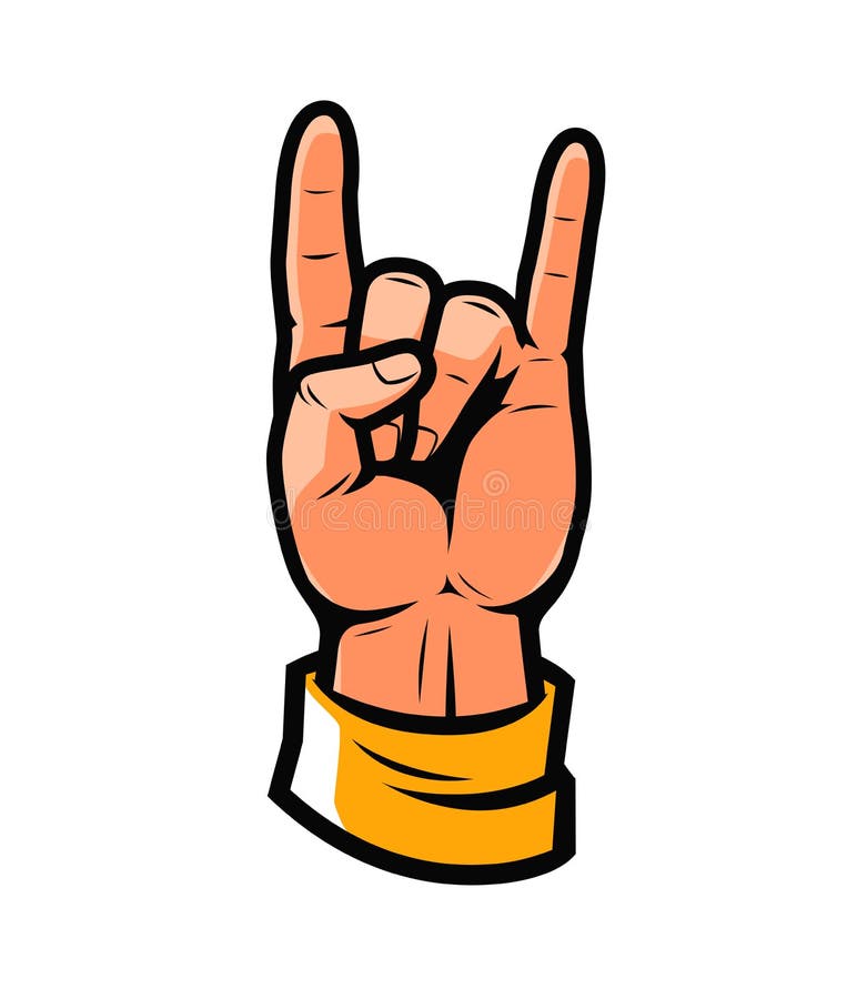 Cool Symbol. Hand in Rock Sign Vector Illustration Stock Vector ...