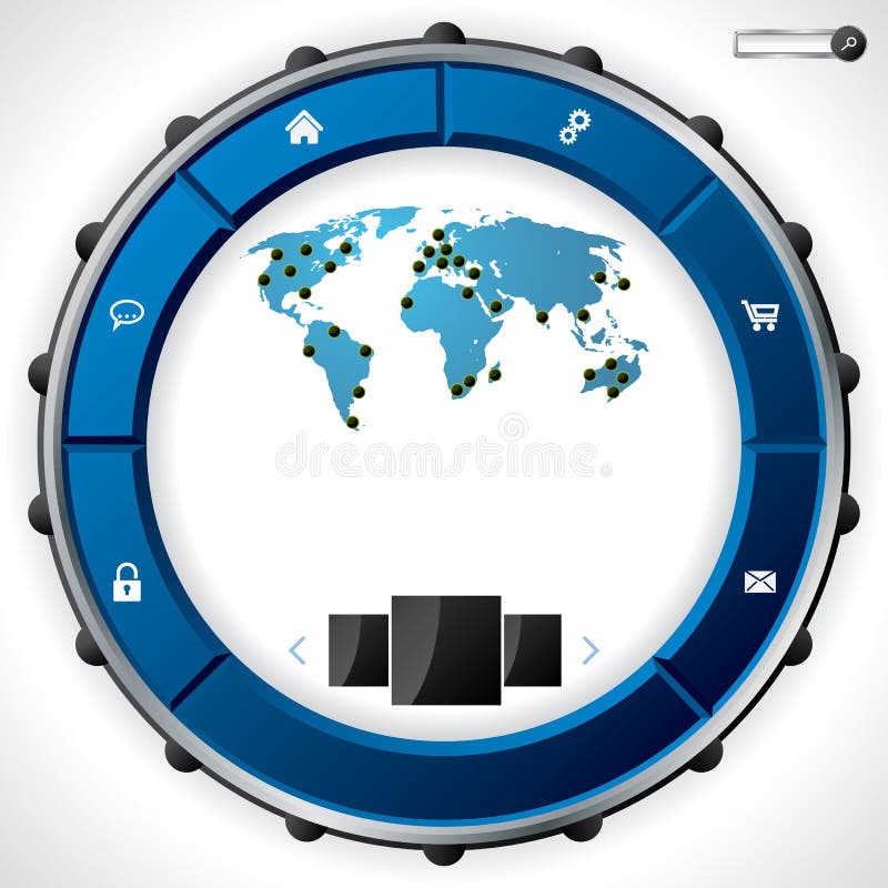 Cool technology website template design stock illustration