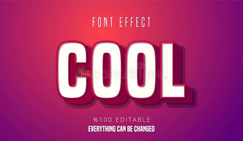 Cool Text Editable Font Effect Stock Vector Illustration Of Number