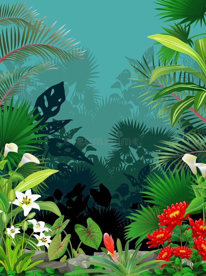 Cool Tropical Rain Forest with Ivy Plant and Flower Cartoon Stock Illustration - Illustration of forest, funny: 170983991 Cool Tropical Rain Forest with Ivy Plant and Flower Cartoon Stock Illustration - Illustration of forest, funny: 170983991