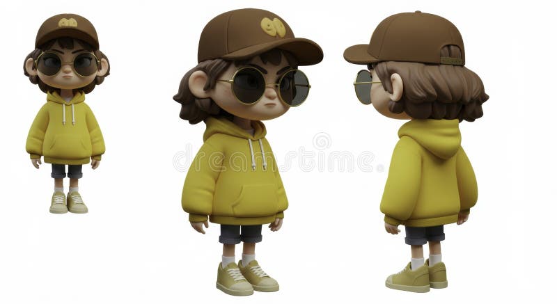 Coole Kid Karakter stock illustratie