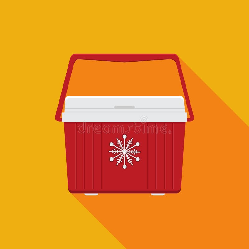 Cooler Ice Box Cartoon Vector on Yellow Background Stock Vector
